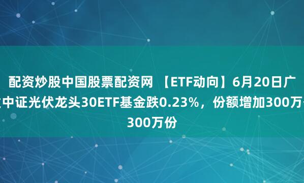 配资炒股中国股票配资网 【ETF动向】6月20日广发中证光伏龙头30ETF基金跌0.23%，份额增加300万份